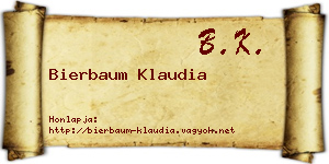 Bierbaum Klaudia névjegykártya